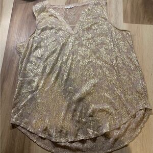 Maurices Gold Sleeveless Blouse with V-Neck